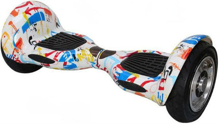 Hoverboard 10" - White Graffiti Style + LED lights [Bluetooth + Free Carry Bag]