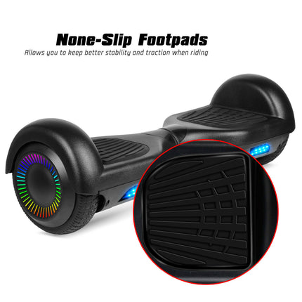 Smart Electric Self Balancing Scooter 6.5" - Black LED lights Style [Free Carry Bag & Bluetooth]