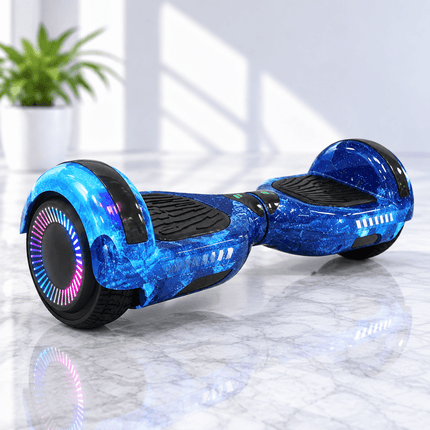 6.5 Inch Hoverboard, Self Balancing Scooter- Blue Galaxy Style + LED lights [Free Carry Bag &amp; Bluetooth]