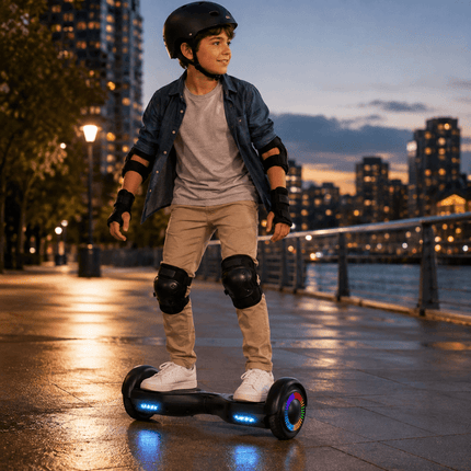 Smart Electric Self Balancing Scooter 6.5" - Black LED lights Style [Free Carry Bag & Bluetooth]