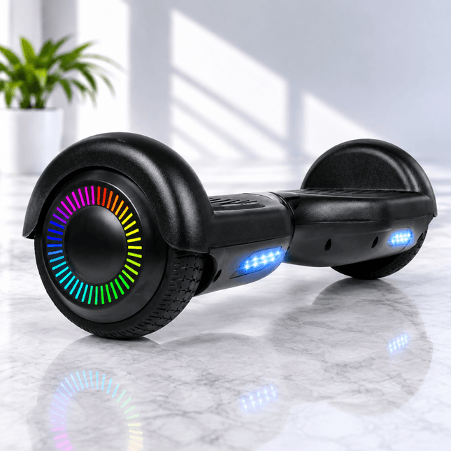 Smart Electric Self Balancing Scooter 6.5" - Black LED lights Style [Free Carry Bag & Bluetooth]