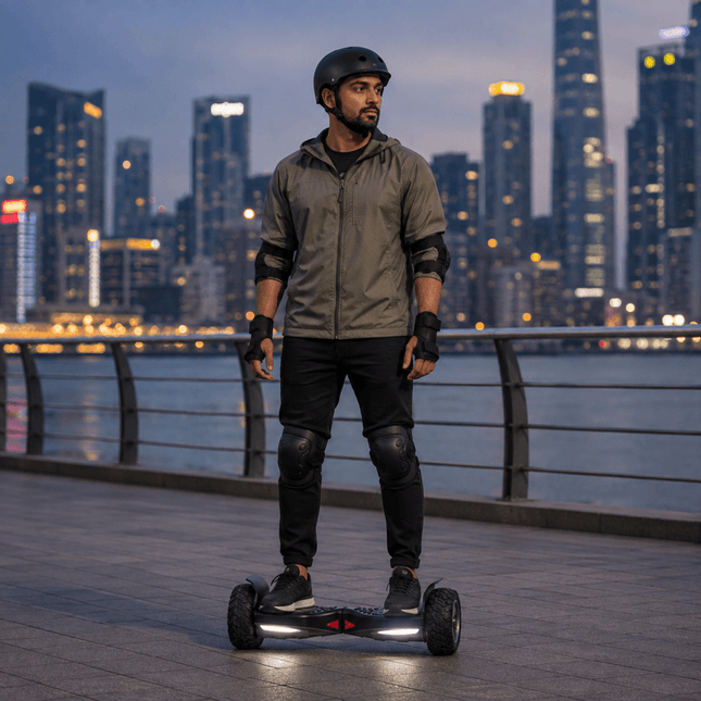 8.5" Off Road Hoverboard NS8, Powerful Motor &amp; Monster Tyres Style - Black + LED lights [Free Carry Bag &amp; Bluetooth]