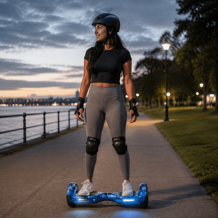 Electric Hoverboard – 10 inch – Blue Galaxy Style + LED lights [Free Carry Bag & Bluetooth]