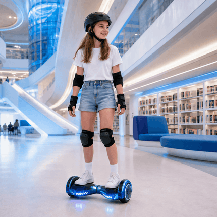 Lamborghini Style Hoverboard 8” – Blue Galaxy Style + LED lights [Free carry bag &amp; Bluetooth]