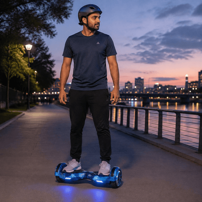 Lamborghini Style Hoverboard 8” – Blue Galaxy Style + LED lights [Free carry bag &amp; Bluetooth]