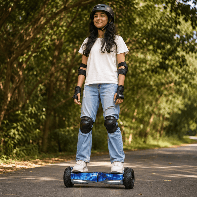 8.5"Off Road Hoverboard NS8, Powerful Motor &amp; monster Tyres – Blue Galaxy Style + LED lights [Free Carry Bag &amp; Bluetooth]