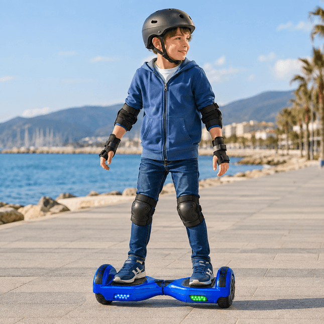 Electric Hoverboard, Self Balancing Scooter 6.5"- Blue+LED lights Style [Free Carry Bag & Bluetooth]