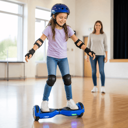 Electric Hoverboard, Self Balancing Scooter 6.5"- Blue+LED lights Style [Free Carry Bag & Bluetooth]