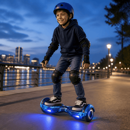 6.5 Inch Hoverboard, Self Balancing Scooter- Blue Galaxy Style + LED lights [Free Carry Bag &amp; Bluetooth]