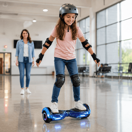 6.5 Inch Hoverboard, Self Balancing Scooter- Blue Galaxy Style + LED lights [Free Carry Bag &amp; Bluetooth]