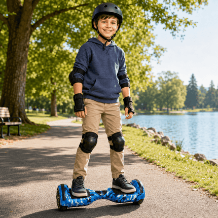 6.5 Inch Hoverboard, Self Balancing Scooter- Camo Blue + LED lights [Free Carry Bag & Bluetooth]