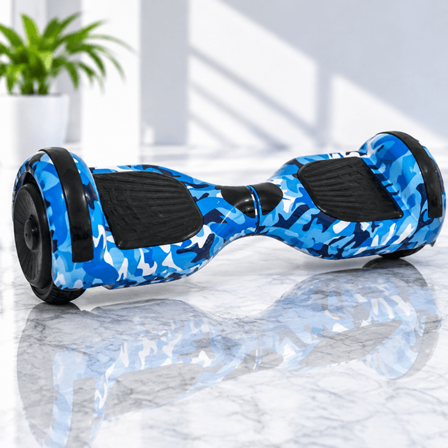 6.5 Inch Hoverboard, Self Balancing Scooter- Camo Blue + LED lights [Free Carry Bag & Bluetooth]