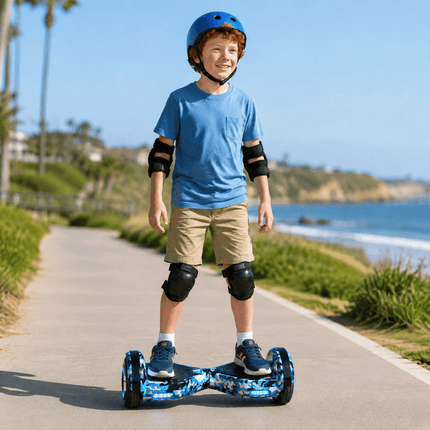 Lamborghini Style Hoverboard 8” – Camo Blue Style + LED lights [Free carry bag & Bluetooth]