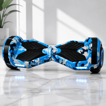 Lamborghini Style Hoverboard 8” – Camo Blue Style + LED lights [Free carry bag & Bluetooth]