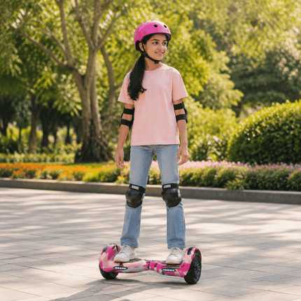 Electric Hoverboard – 10 inch – Camo Pink Style + LED lights [Free Carry Bag & Bluetooth]