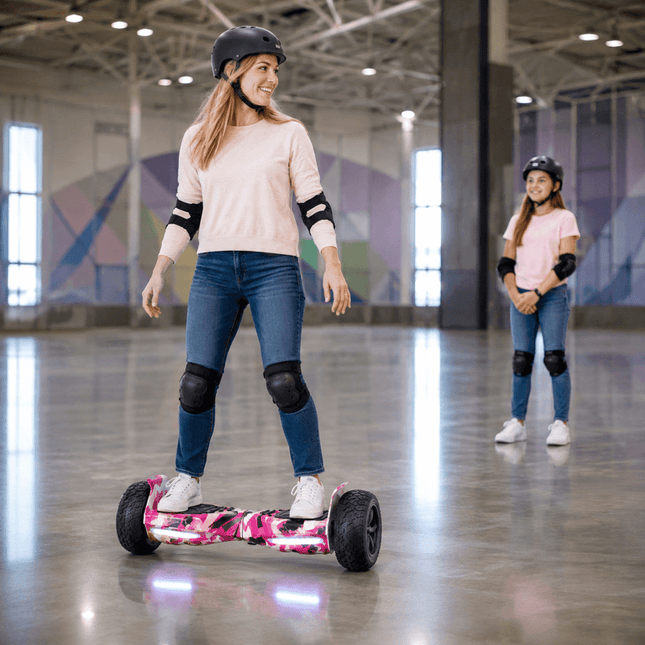 8.5" Off Road Hoverboard NS8, Powerful Motor &amp; Monster Tyres Style - Camo Pink + LED lights [Free Carry Bag &amp; Bluetooth]
