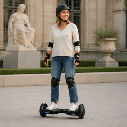 Electric Hoverboard – 10 inch – Classic Black Style + LED lights [Bluetooth + Free Carry bag]