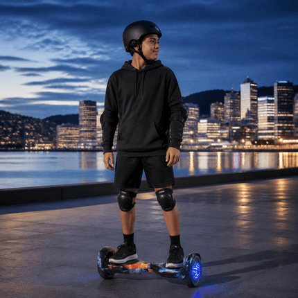 Self Balancing Scooter Electric Hoverboard 10 inch – Fire & Ice Style + LED lights [Free Carry Bag & Bluetooth]