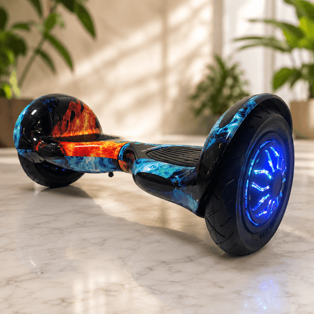 Self Balancing Scooter Electric Hoverboard 10 inch – Fire & Ice Style + LED lights [Free Carry Bag & Bluetooth]