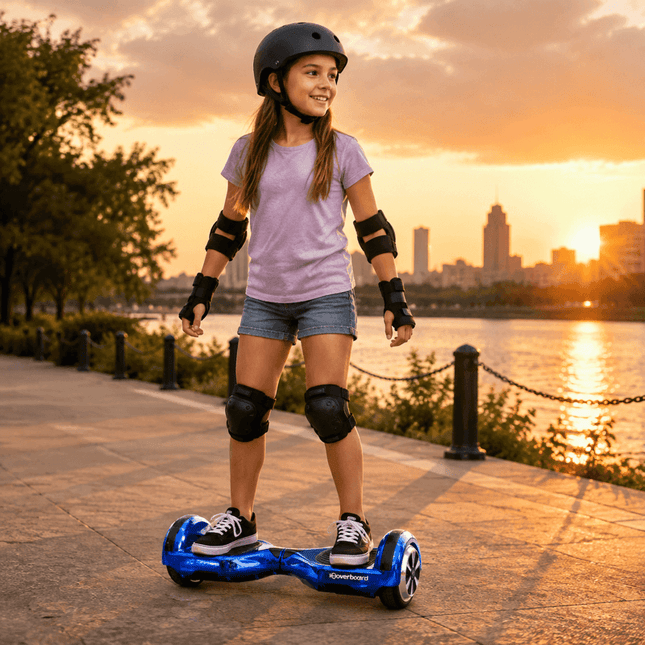 Hoverboard Electric Scooter 6.5 inch – Glossy Blue + LED Lights [Free Carry Bag & Bluetooth]