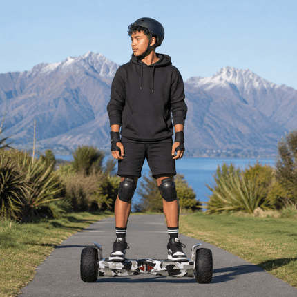 8.5" Off Road Hoverboard NS8, Powerful Motor & monster Tyres – Grey Camouflage Style + LED lights [Free Carry Bag & Bluetooth]