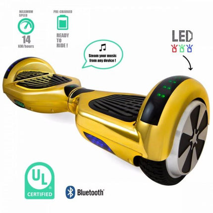 Electric Self Balancing Scooter 6.5"Gold Style + LED lights [Free Carry Bag & Bluetooth] - [Bluetooth + Free Carry Bag]