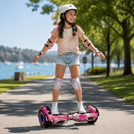 6.5 Inch Hoverboard, Self Balancing Scooter- Camo Pink + LED lights [Free Carry Bag & Bluetooth]