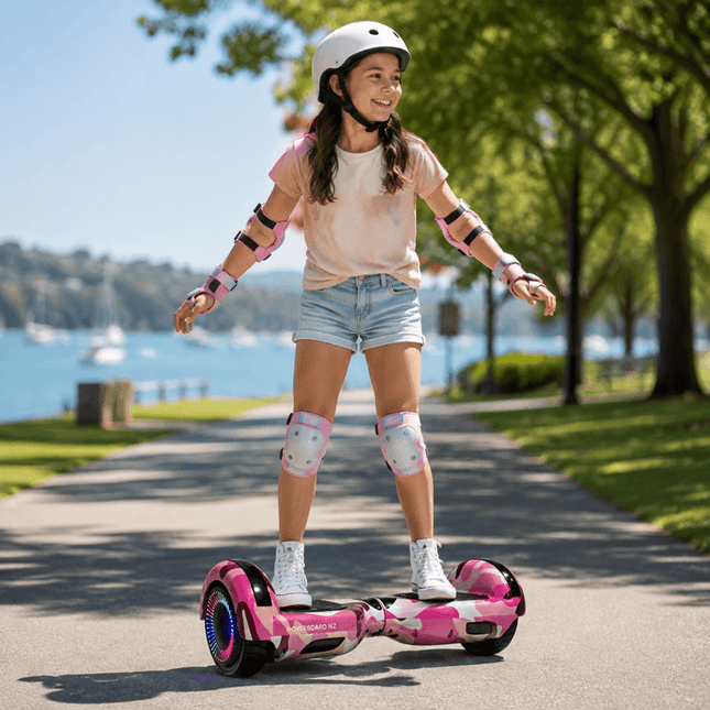 6.5 Inch Hoverboard, Self Balancing Scooter- Camo Pink + LED lights [Free Carry Bag & Bluetooth]