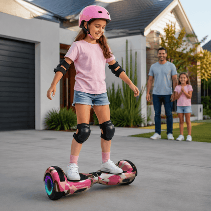 6.5 Inch Hoverboard, Self Balancing Scooter- Camo Pink + LED lights [Free Carry Bag & Bluetooth]