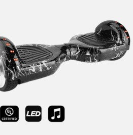 Hoverboard Electric Scooter 6.5 inch – Lighting Black Style + LED lights [Free Carry Bag & Bluetooth]