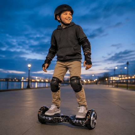 Hoverboard Electric Scooter 6.5 inch – Lighting Black Style + LED lights [Free Carry Bag & Bluetooth]