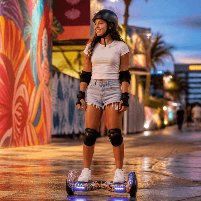 Hoverboard 10" - Orange Graffiti Style + LED lights [Bluetooth + Free Carry Bag]