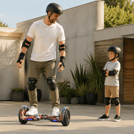 Hoverboard 10" - Orange Graffiti Style + LED lights [Bluetooth + Free Carry Bag]