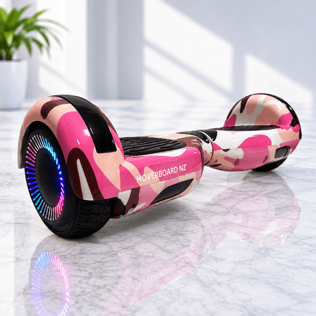 6.5 Inch Hoverboard, Self Balancing Scooter- Camo Pink + LED lights [Free Carry Bag & Bluetooth]