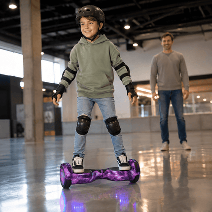Hoverboard Electric Scooter 6.5 inch – Galaxy Purple Style + LED lights [Free Carry Bag &amp; Bluetooth]