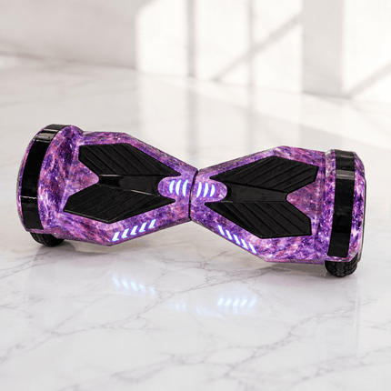 Lamborghini Style Hoverboard 8” – Purple Galaxy Style + LED lights [Free carry bag &amp; Bluetooth]