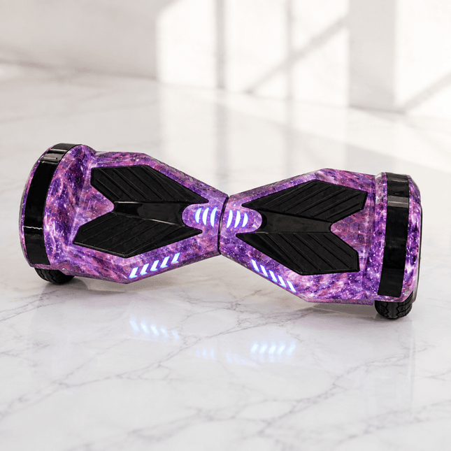 Lamborghini Style Hoverboard 8” – Purple Galaxy Style + LED lights [Free carry bag &amp; Bluetooth]