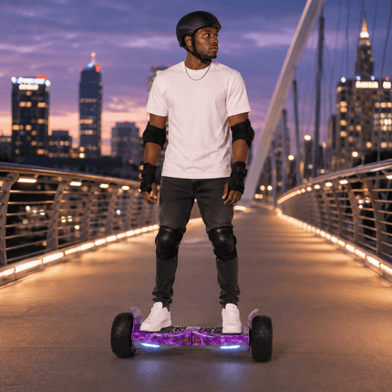 8.5" Off Road Hoverboard NS8, Powerful Motor &amp; monster Tyres – Purple Galaxy Style [Free Carry Bag &amp; Bluetooth]