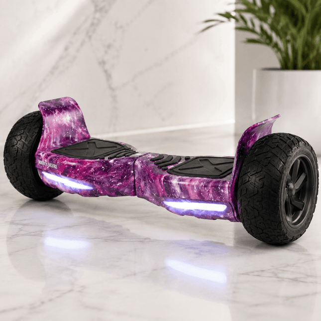 8.5" Off Road Hoverboard NS8, Powerful Motor &amp; monster Tyres – Purple Galaxy Style [Free Carry Bag &amp; Bluetooth]