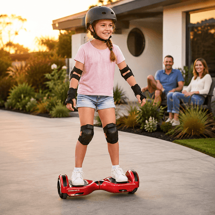 Hoverboard Electric Scooter 6.5 inch – RED + LED lights [Free Carry Bag & Bluetooth]