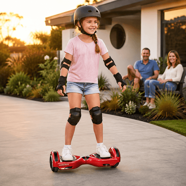 Hoverboard Electric Scooter 6.5 inch – RED + LED lights [Free Carry Bag & Bluetooth]