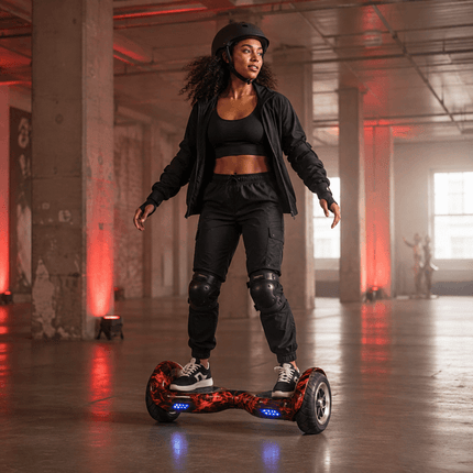 Self Balancing Scooter Electric Hoverboard 10 inch – Spider Flame Style + LED lights [Free Carry Bag & Bluetooth]