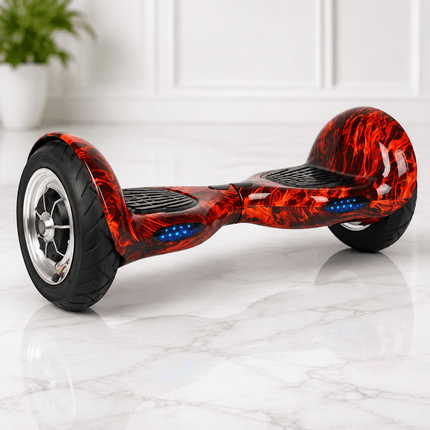 Self Balancing Scooter Electric Hoverboard 10 inch – Spider Flame Style + LED lights [Free Carry Bag & Bluetooth]
