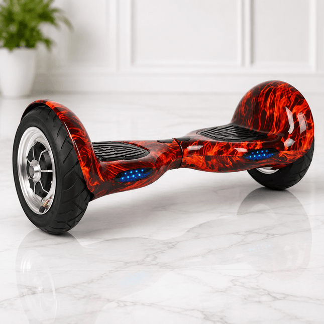 Self Balancing Scooter Electric Hoverboard 10 inch – Spider Flame Style + LED lights [Free Carry Bag & Bluetooth]