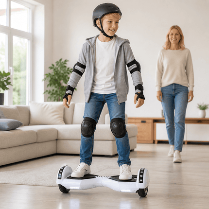 Lamborghini Hoverboard 8” - White Style + LED lights [Free Carry Bag & Bluetooth]