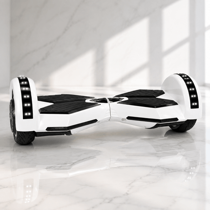 Lamborghini Hoverboard 8” - White Style + LED lights [Free Carry Bag & Bluetooth]